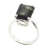 Luna Brown Solitaire Ring Elegant Silver Gemstone
